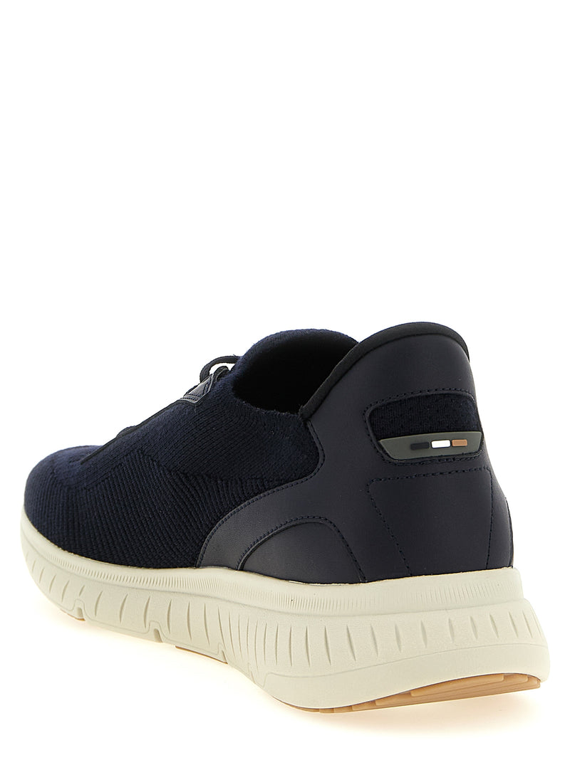 Baskets sportives Hugo Boss en cuir de vachette bleu