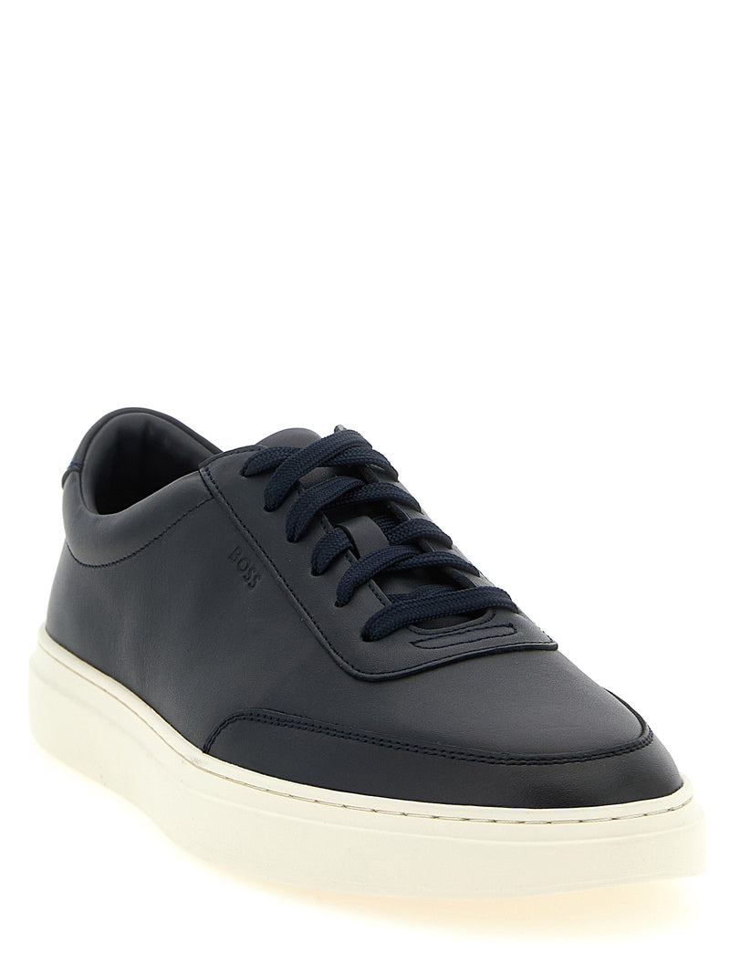 Baskets basses Hugo Boss en cuir de vachette bleu