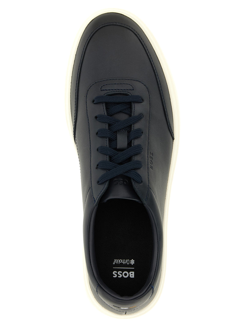Baskets basses Hugo Boss en cuir de vachette bleu