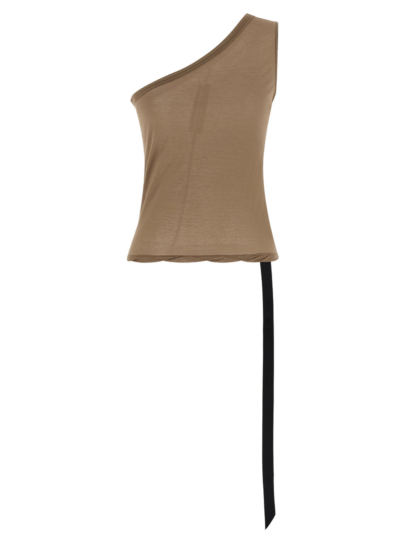 DRKSHDW Ziggy Beige Cotton Sleeveless T-Shirt for Women
