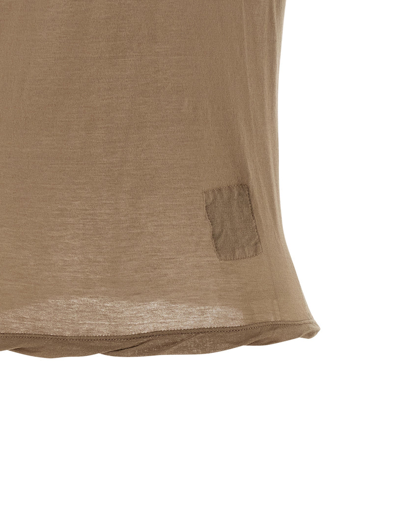 DRKSHDW Ziggy Beige Cotton Sleeveless T-Shirt for Women
