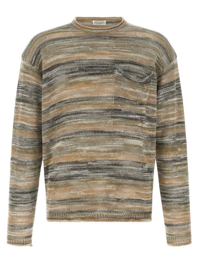 Cardigan Roberto Collina en lin gris