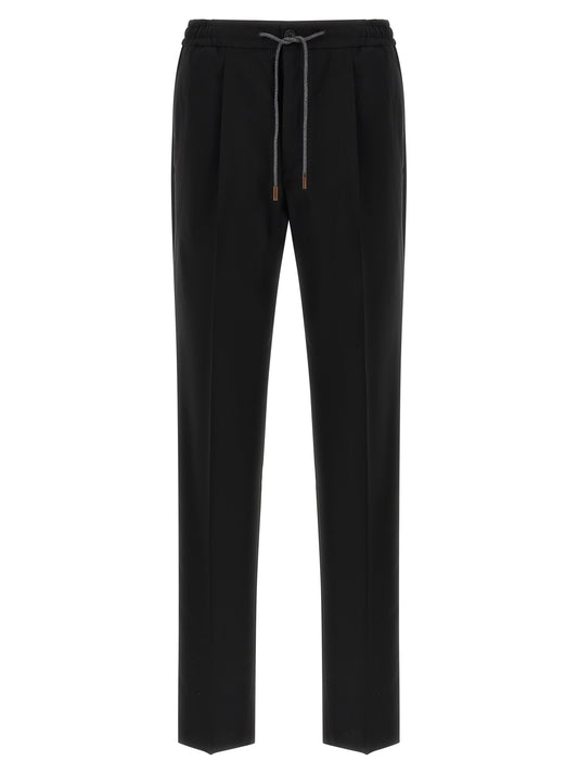 Incotex Black Virgin Wool Casual Pants