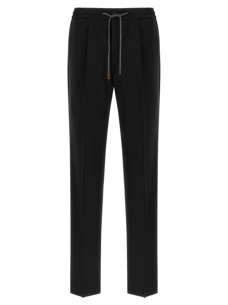 Incotex Black Virgin Wool Casual Pants