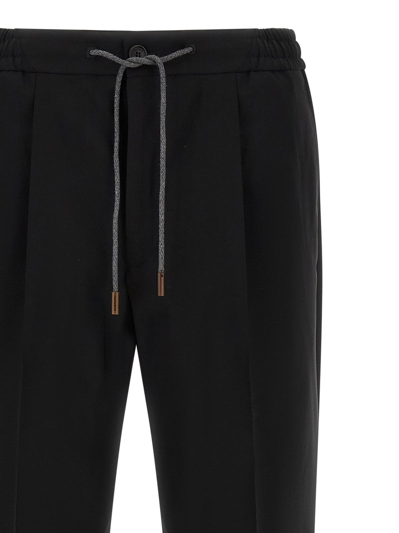 Incotex Black Virgin Wool Casual Pants
