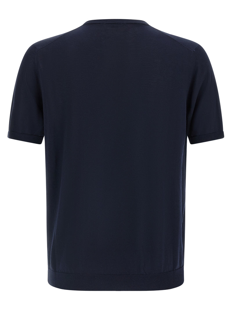 Cardigan Roberto Collina en coton bleu