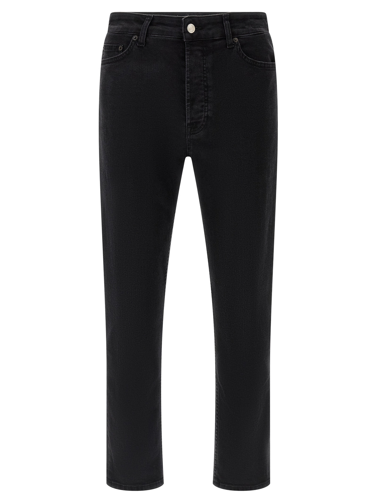 Department 5 Black Cotton Cropped Jeans