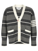 Thom Browne Gray Cotton Cardigan