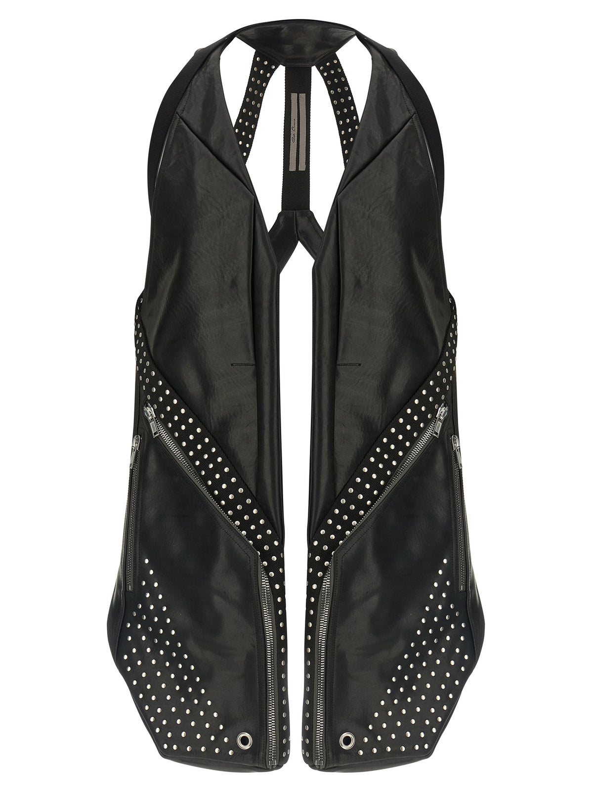 Veste sans manches Rick Owens en cuir de taureau noir
