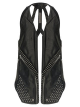 Veste sans manches Rick Owens en cuir de taureau noir