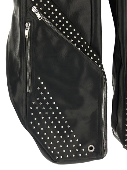 Rick Owens Black Bull Skin Sleeveless Jacket