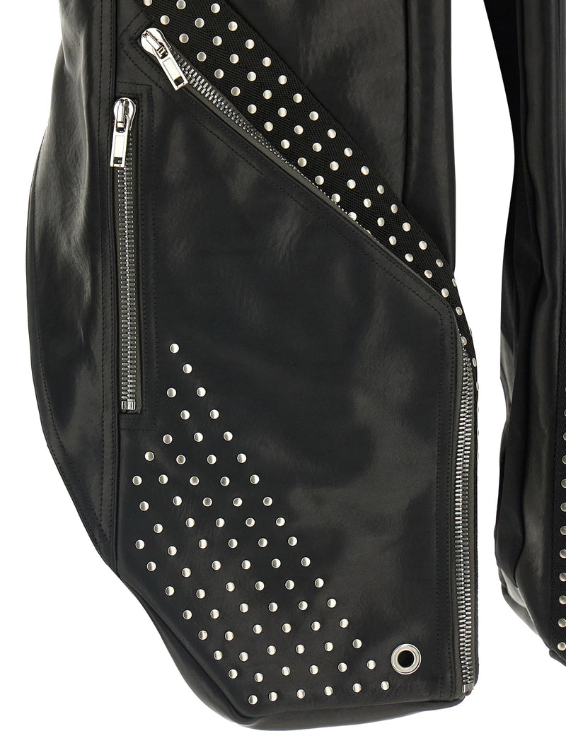 Veste sans manches Rick Owens en cuir de taureau noir
