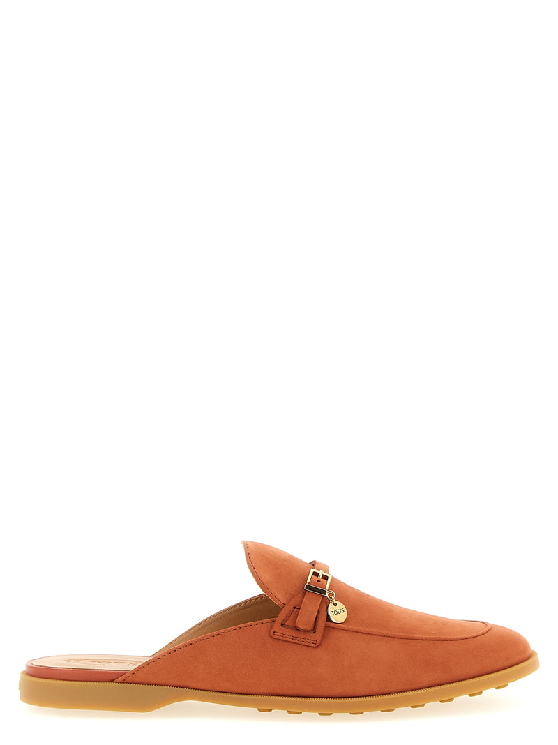 Tod's Orange Calfskin Mules for Women