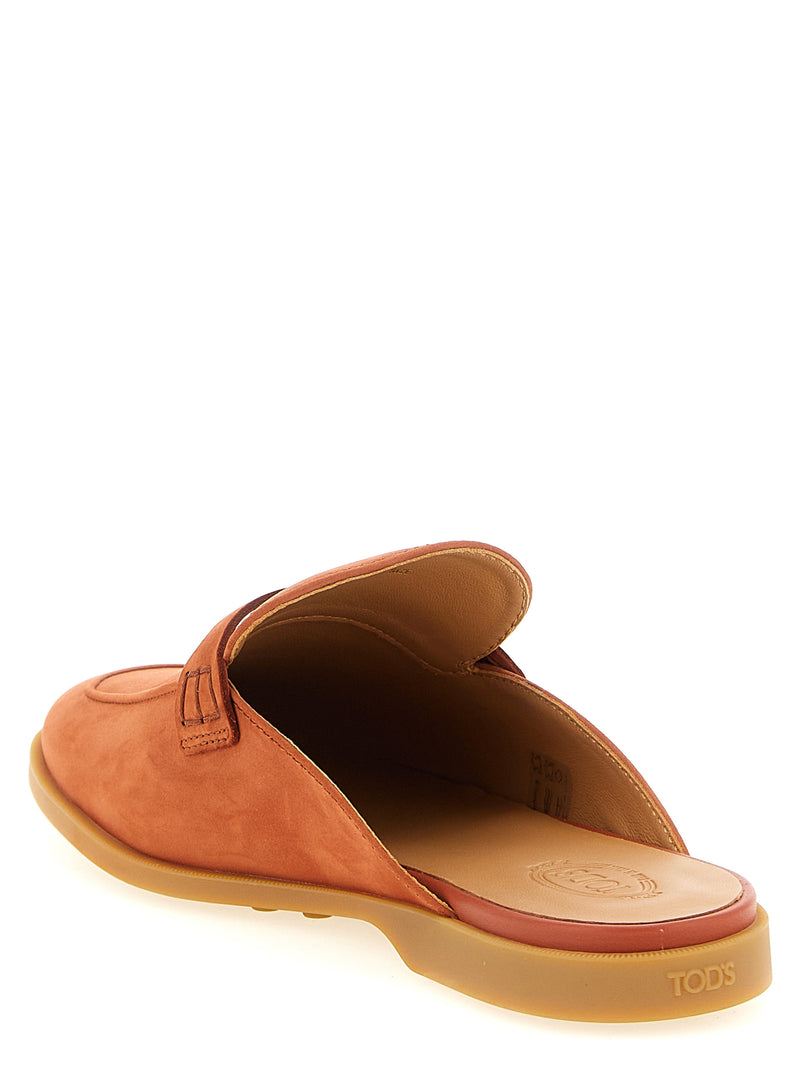 Tod's Orange Calfskin Mules for Women