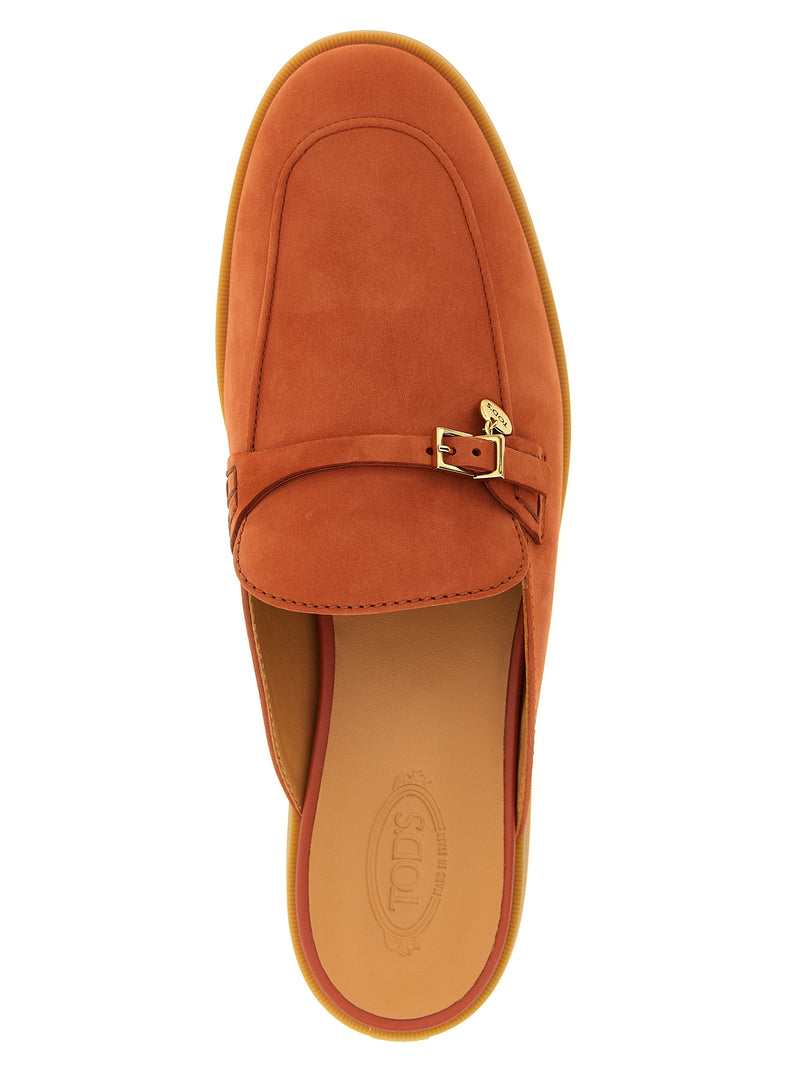 Tod's Orange Calfskin Mules for Women