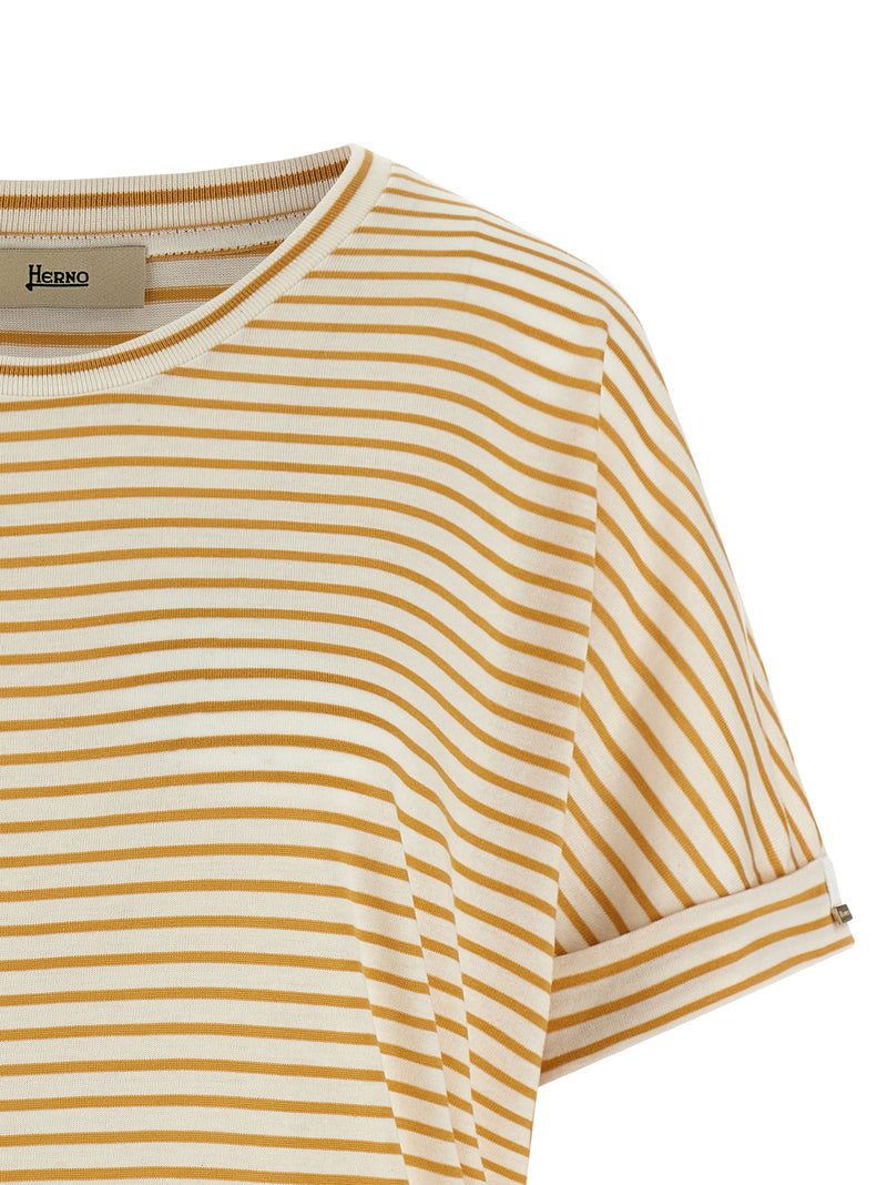 T-shirt Bicolore en Lyocell Herno