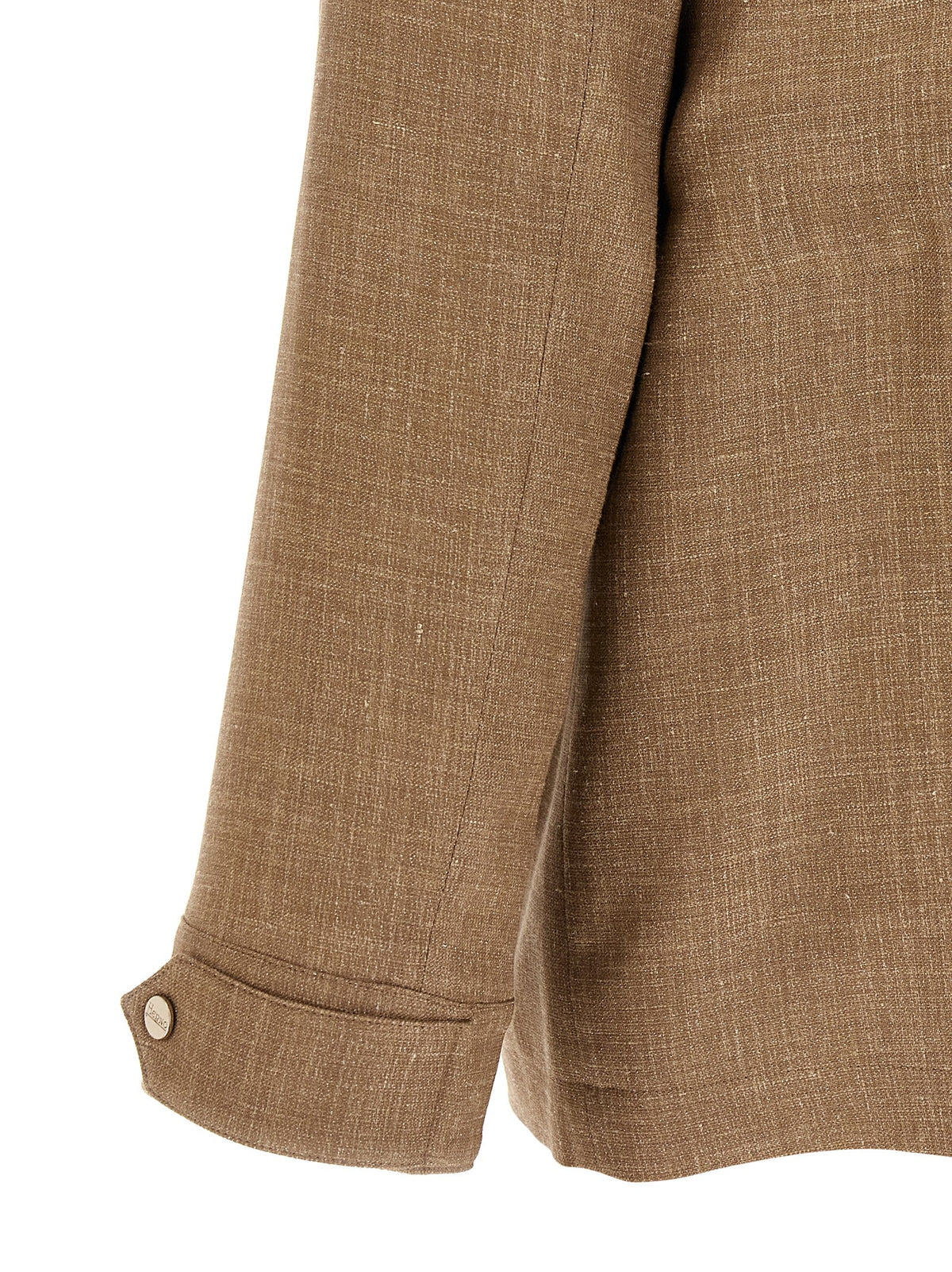 Veste longue en laine beige Herno