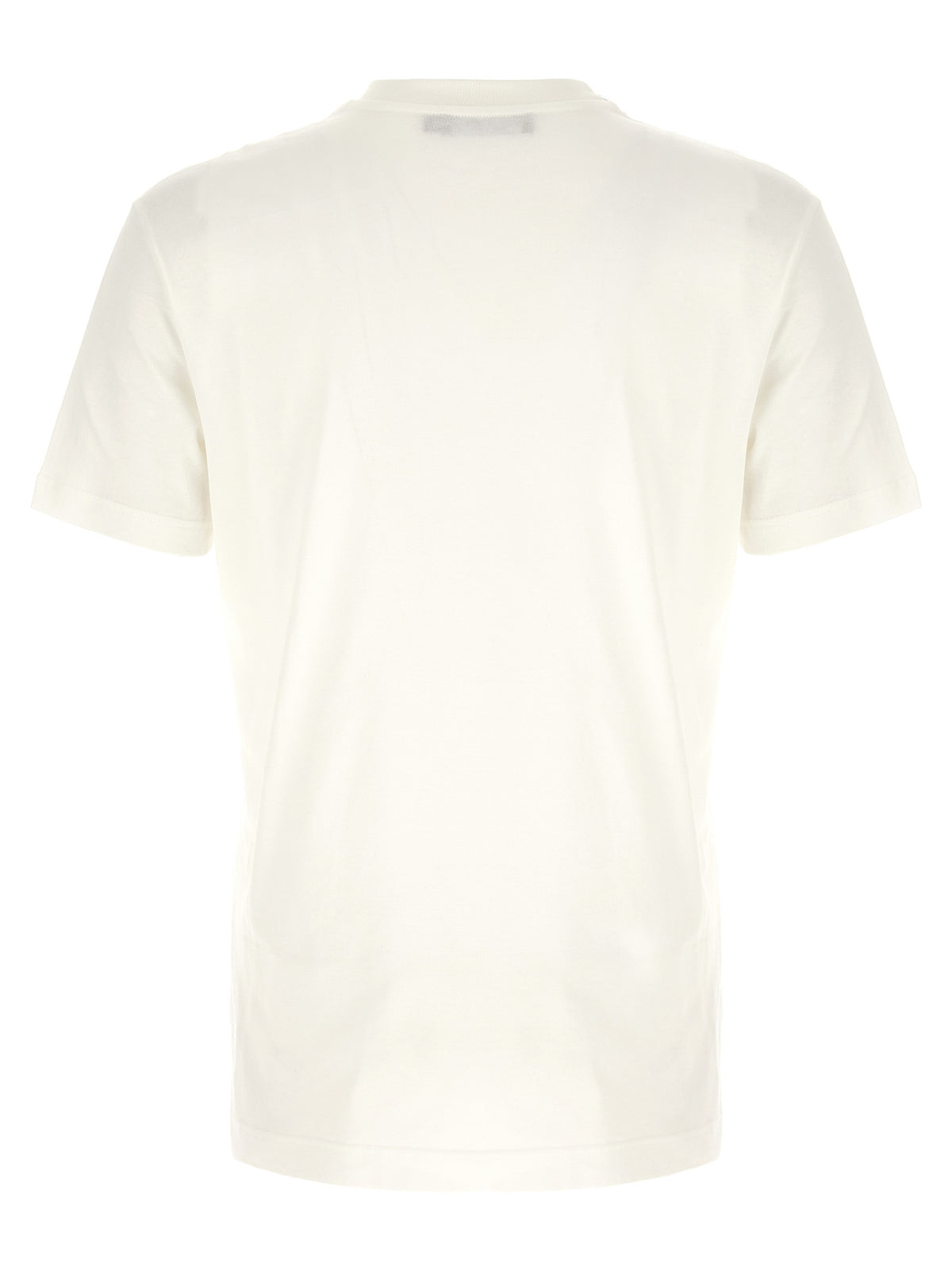 Dolce & Gabbana White Cotton T-Shirt with Logo Embroidery