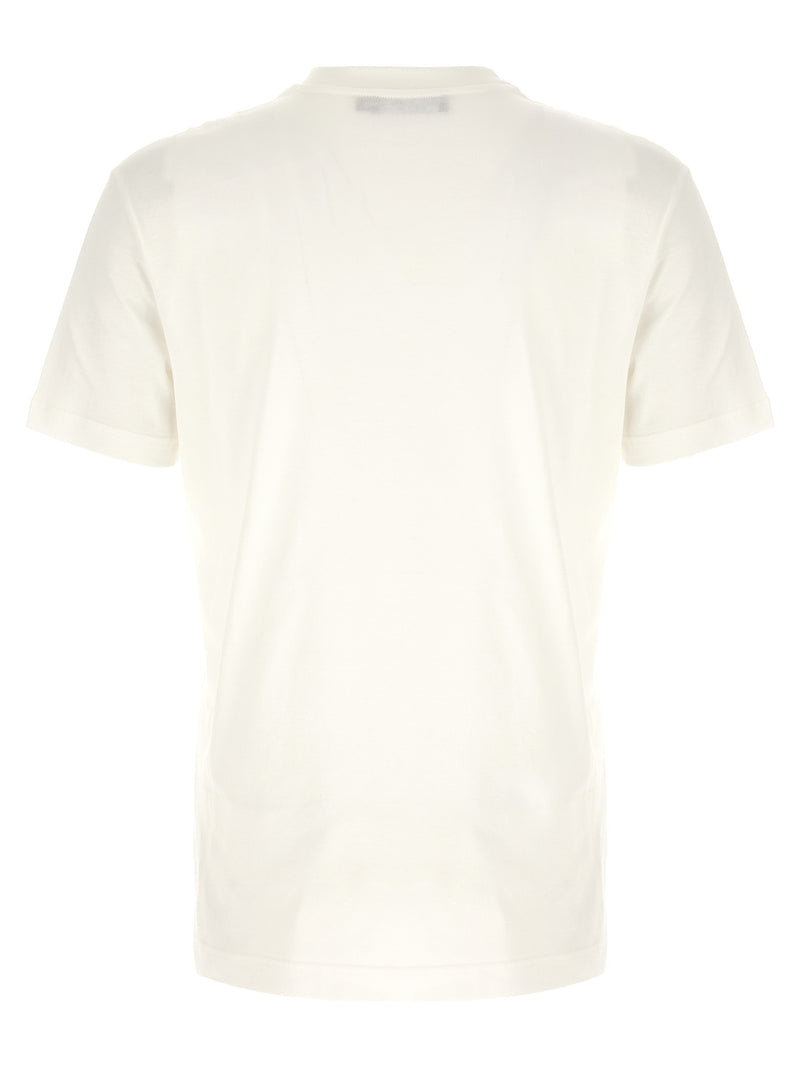 Dolce & Gabbana White Cotton T-Shirt with Logo Embroidery