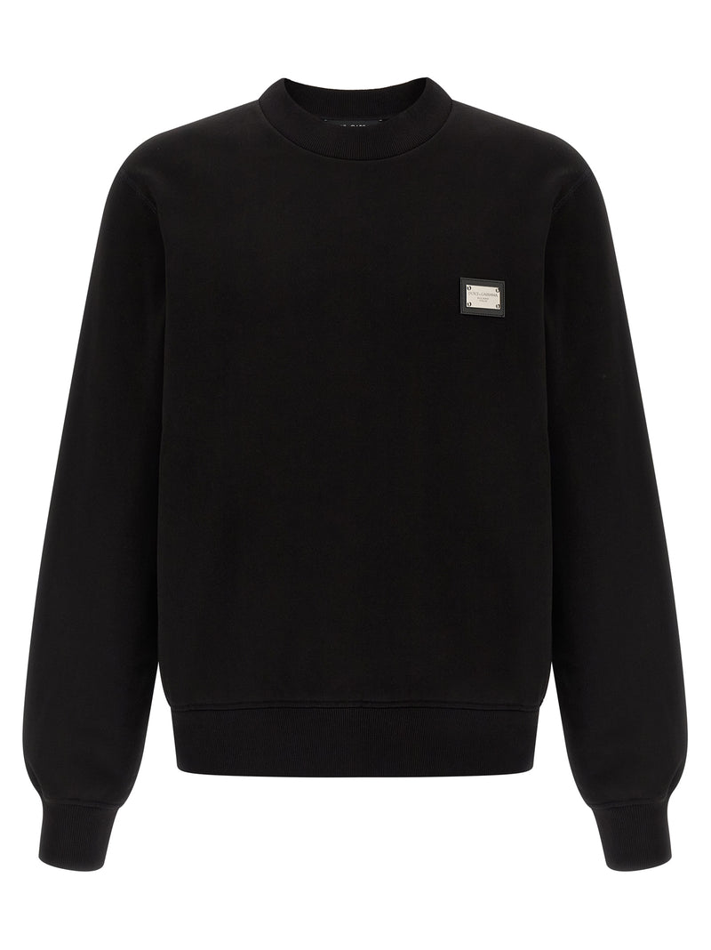 Dolce & Gabbana Black Cotton Sweatshirt for Men