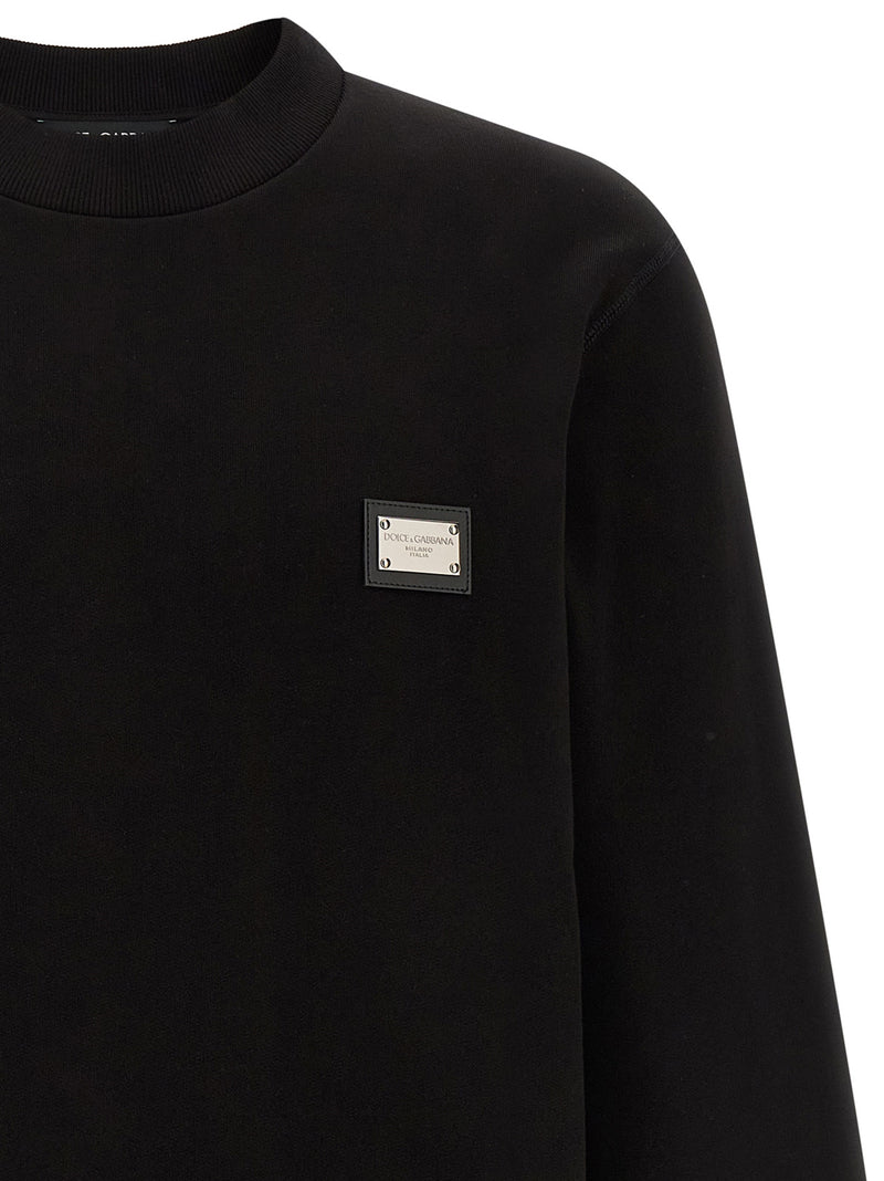 Dolce & Gabbana Black Cotton Sweatshirt for Men