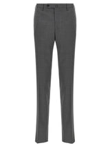 Incotex Gray Virgin Wool Dress Pants