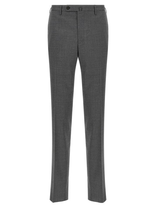 Incotex Gray Virgin Wool Dress Pants