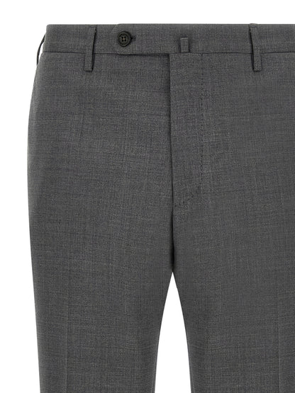 Incotex Gray Virgin Wool Dress Pants