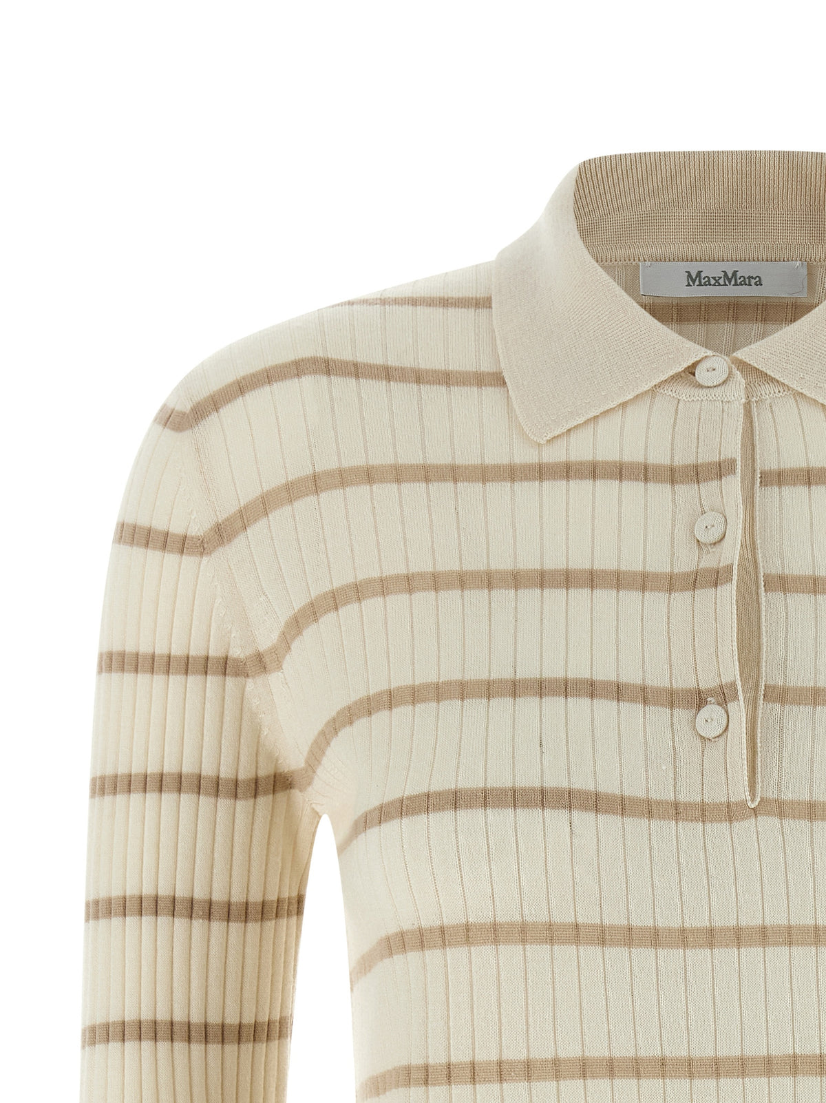 Max Mara MxpGitano Beige Cashmere Polo Shirt