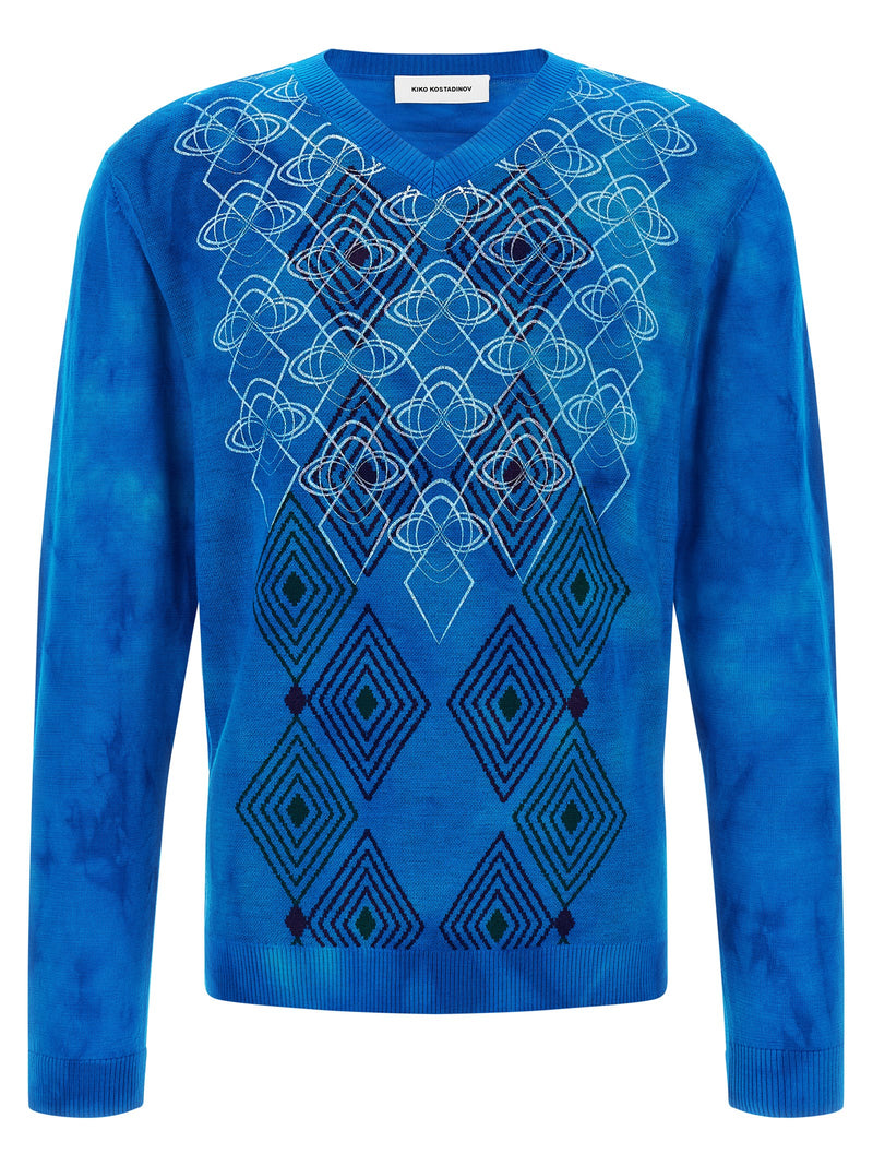 Kiko Kostadinov Blue Wool Cardigan