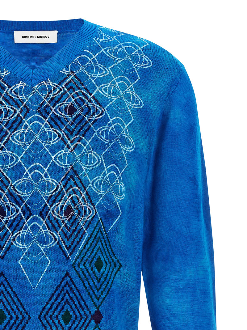 Kiko Kostadinov Blue Wool Cardigan