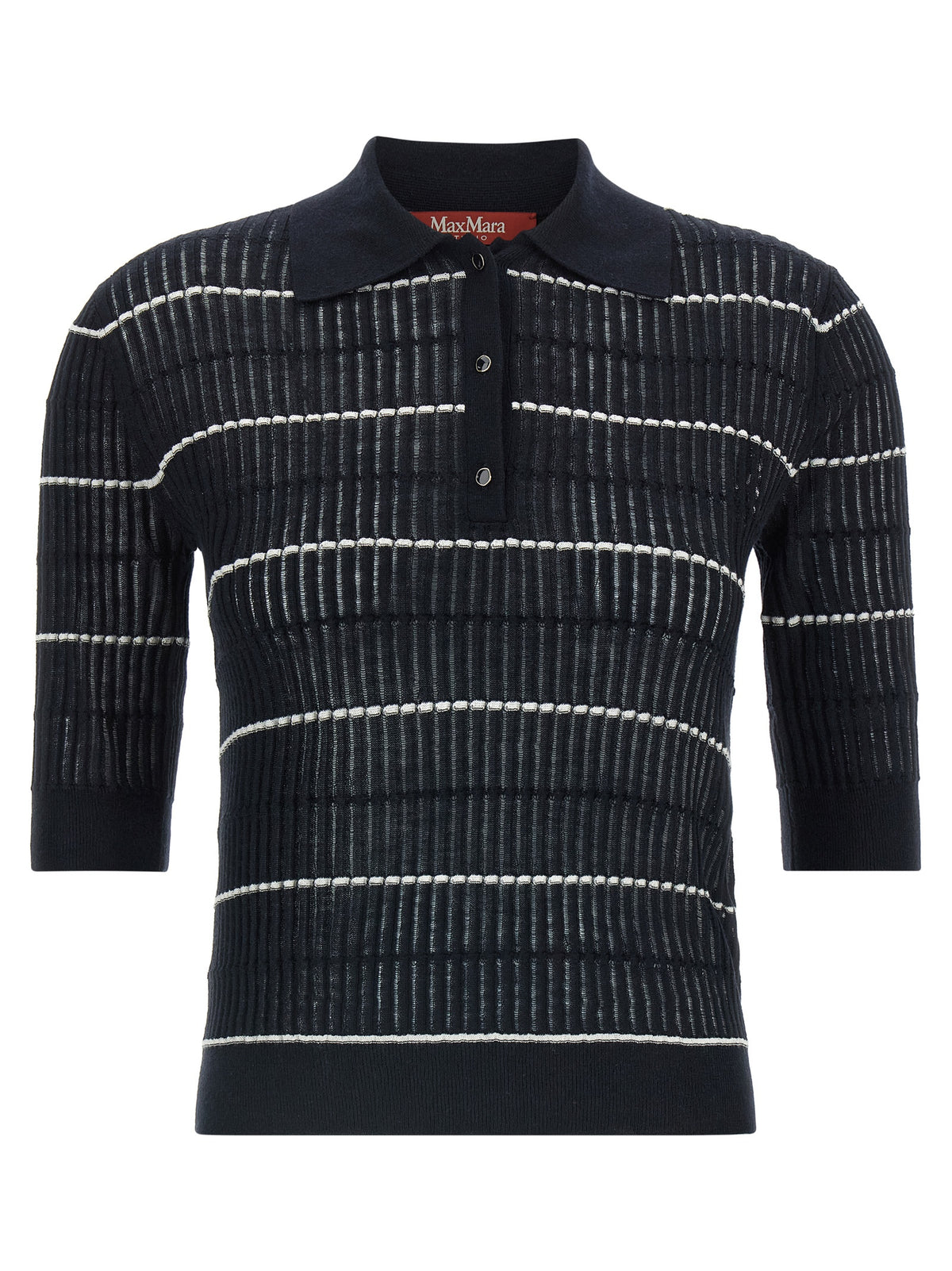 Max Mara Blue Silk Polo Shirt