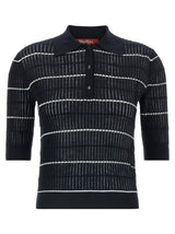Max Mara Blue Silk Polo Shirt