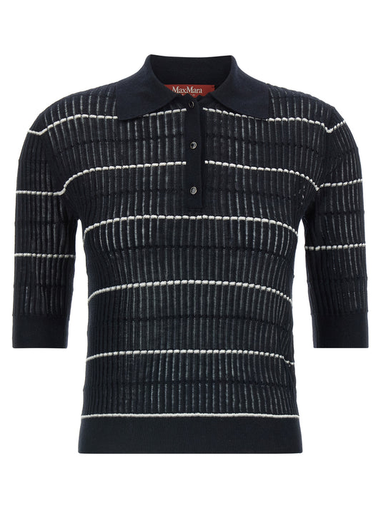 Polo Max Mara en soie bleue