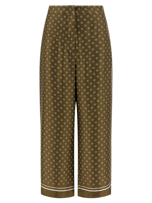 Pantalon décontracté bicolore en soie Max Mara