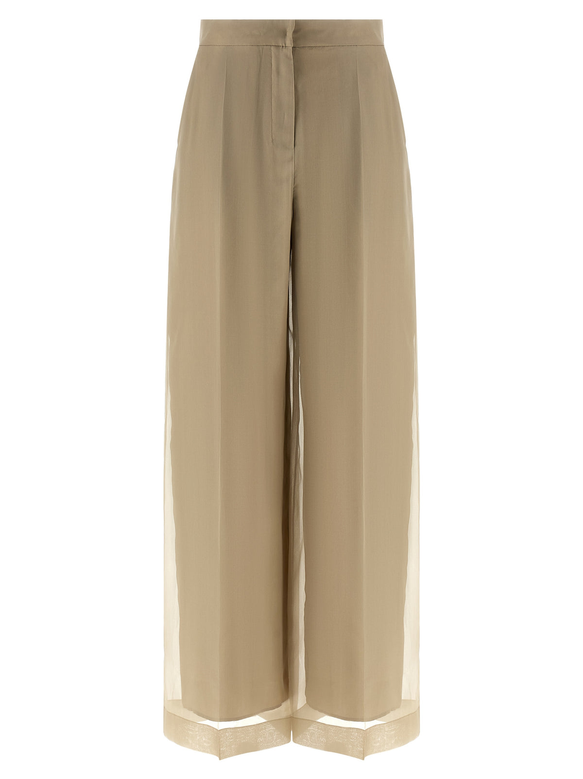 Pantalon décontracté en soie beige Max Mara