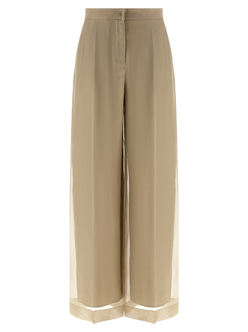 Max Mara Beige Silk Casual Pants
