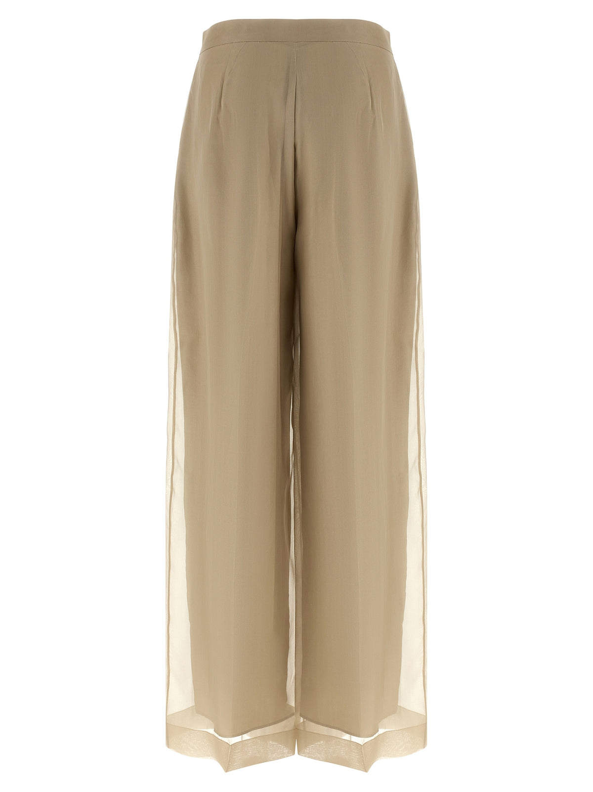 Pantalon décontracté en soie beige Max Mara