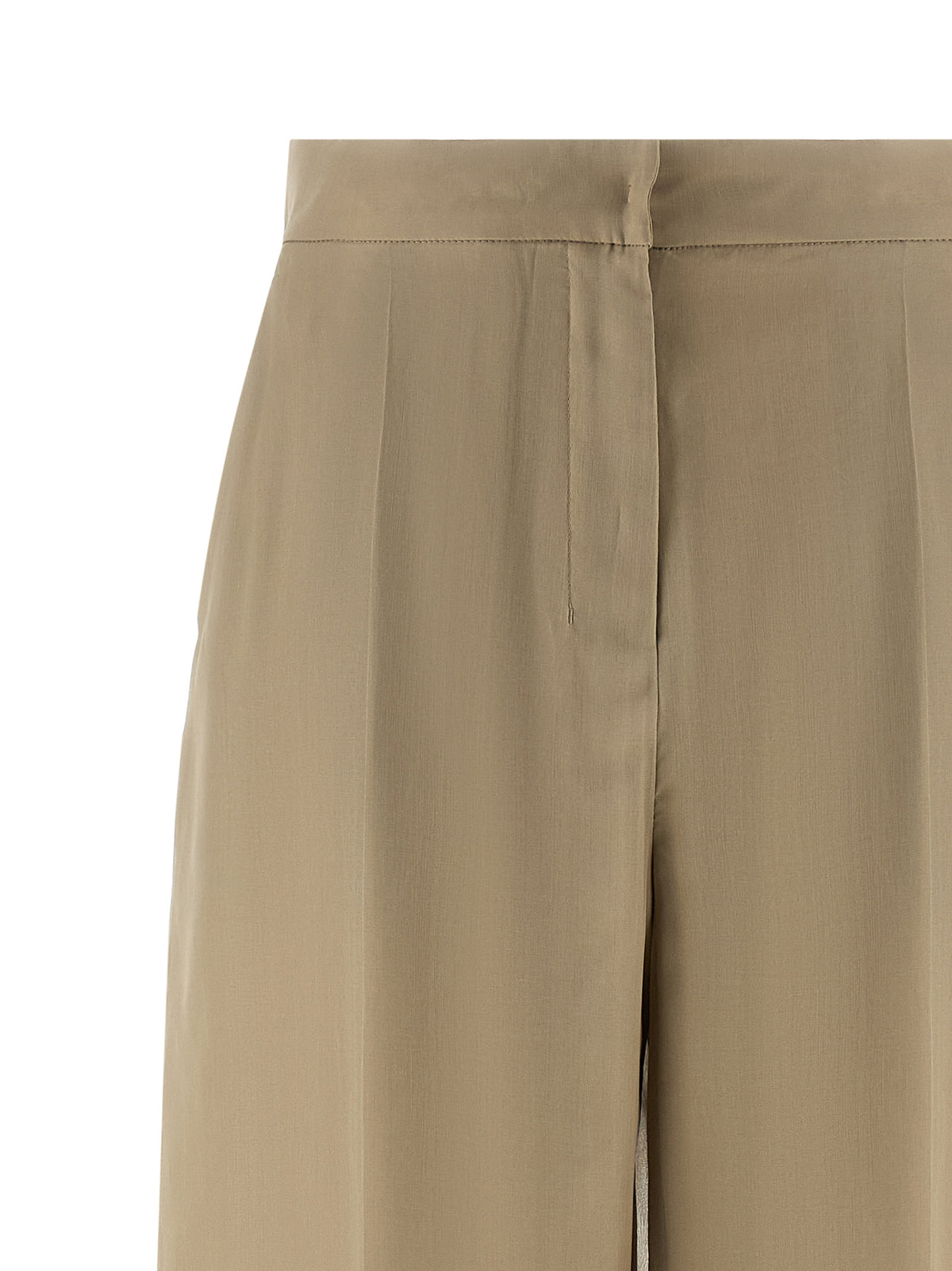 Pantalon décontracté en soie beige Max Mara