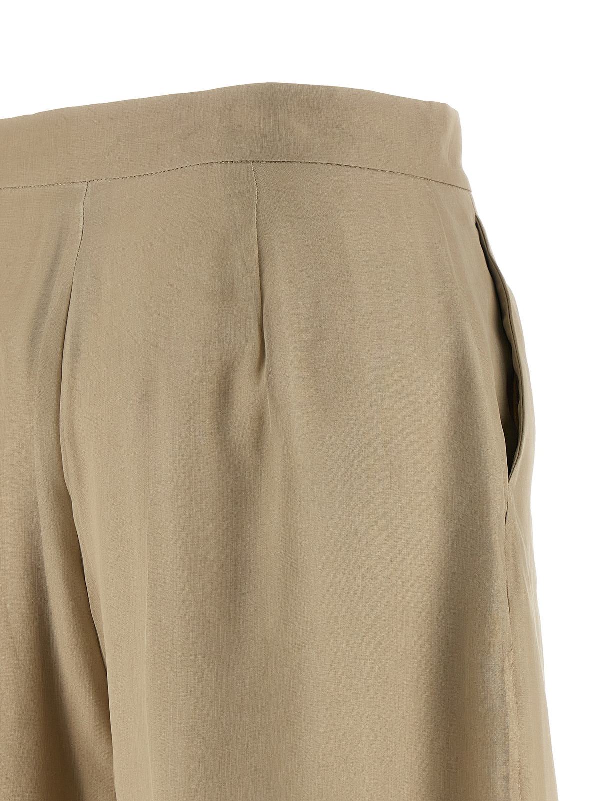 Pantalon décontracté en soie beige Max Mara