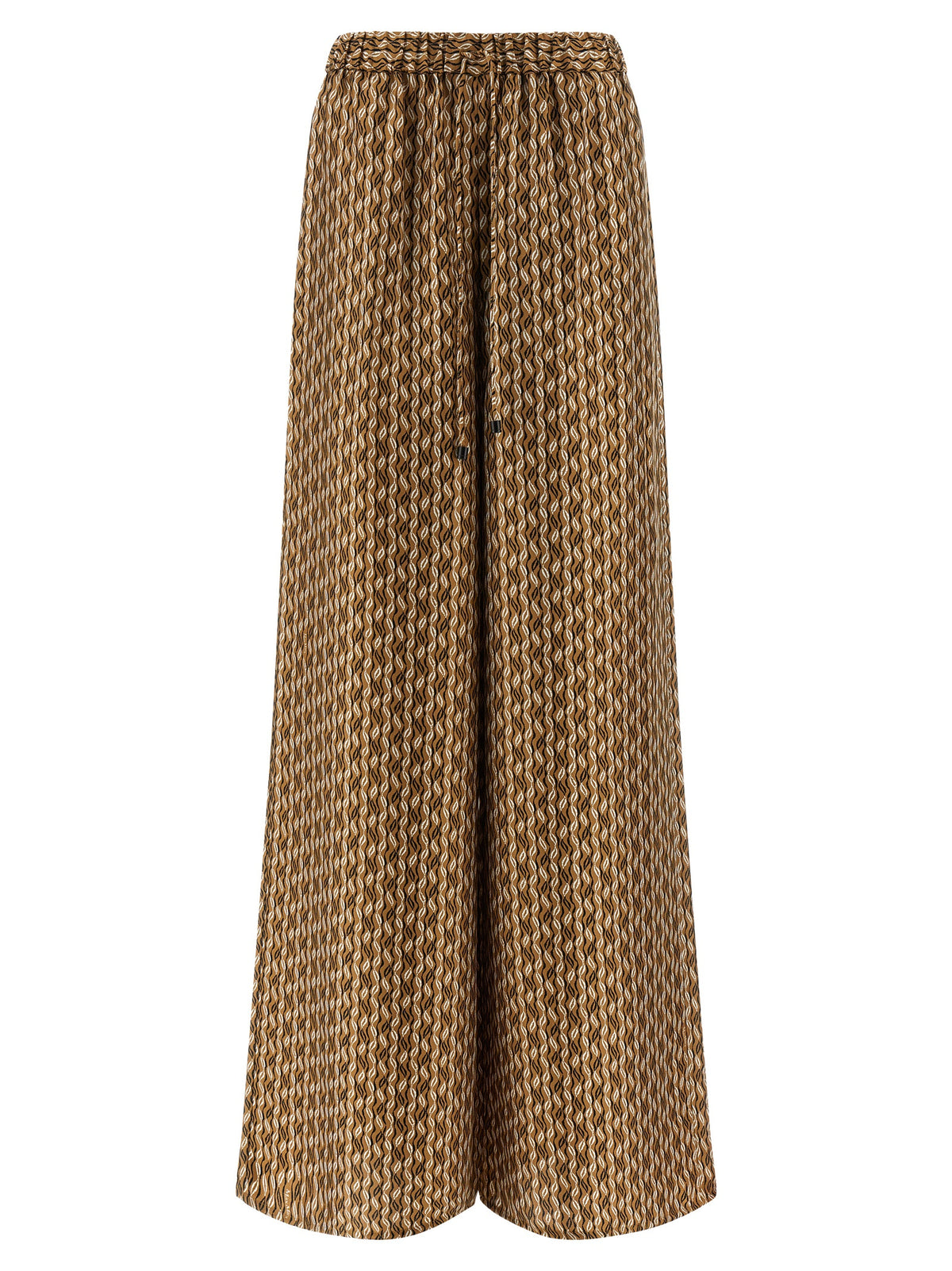 Pantalon décontracté en soie marron Max Mara