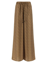 Pantalon décontracté en soie marron Max Mara