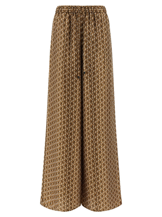 Pantalon décontracté en soie marron Max Mara