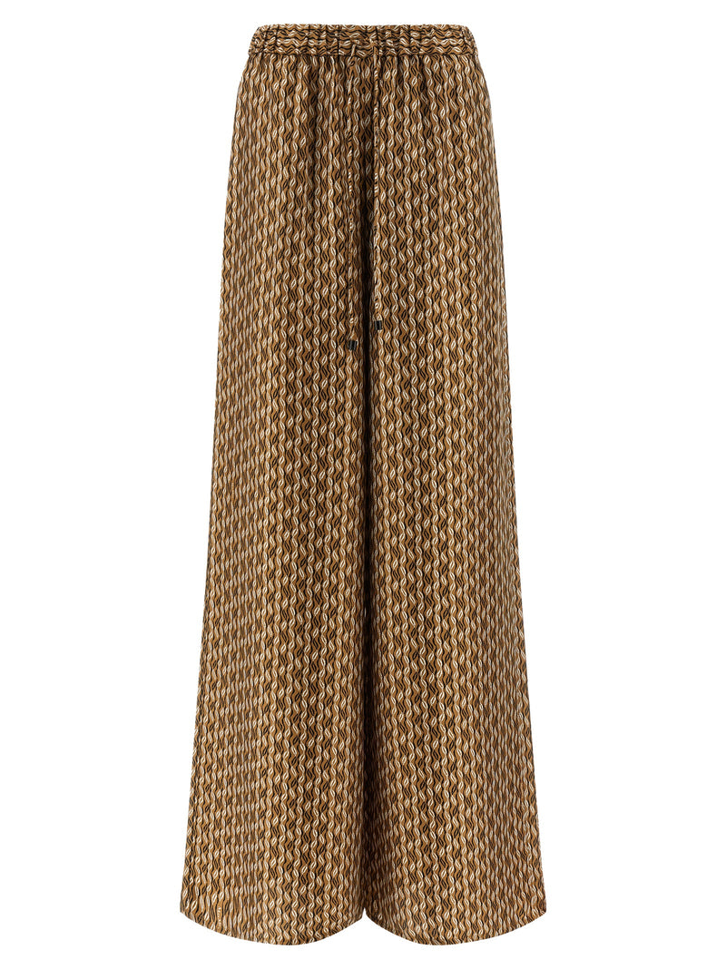 Pantalon décontracté en soie marron Max Mara