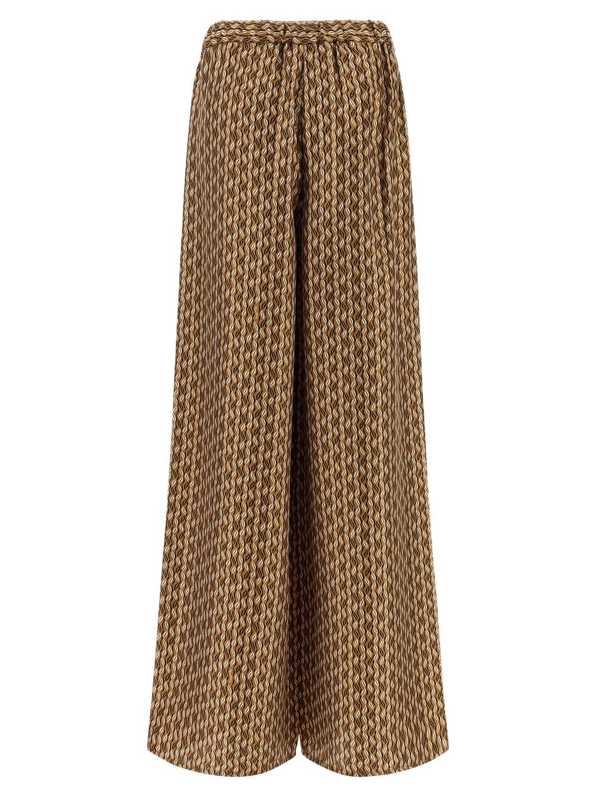Pantalon décontracté en soie marron Max Mara