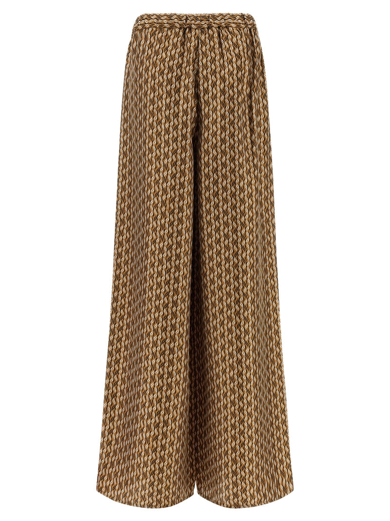 Pantalon décontracté en soie marron Max Mara