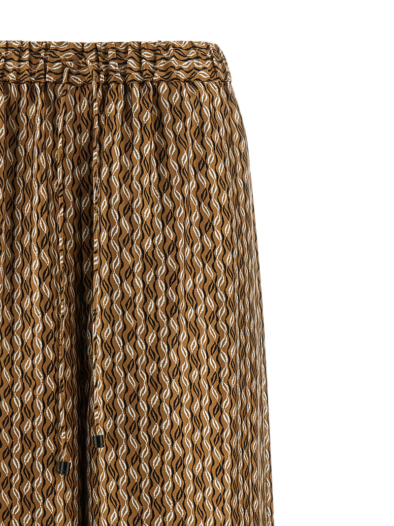 Pantalon décontracté en soie marron Max Mara