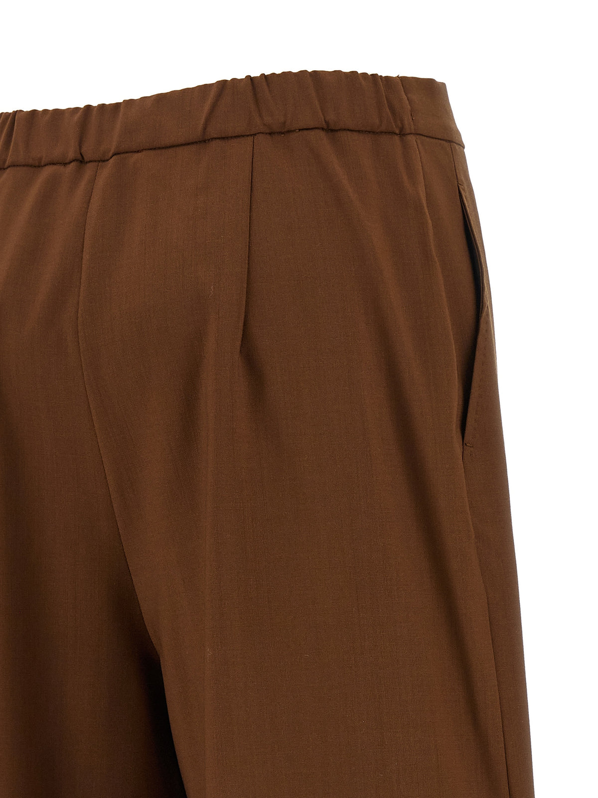 Pantalon Max Mara en Laine Vierge Marron