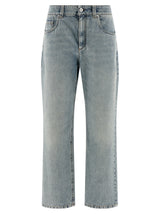 Brunello Cucinelli Blue Cotton Straight-Leg Jeans