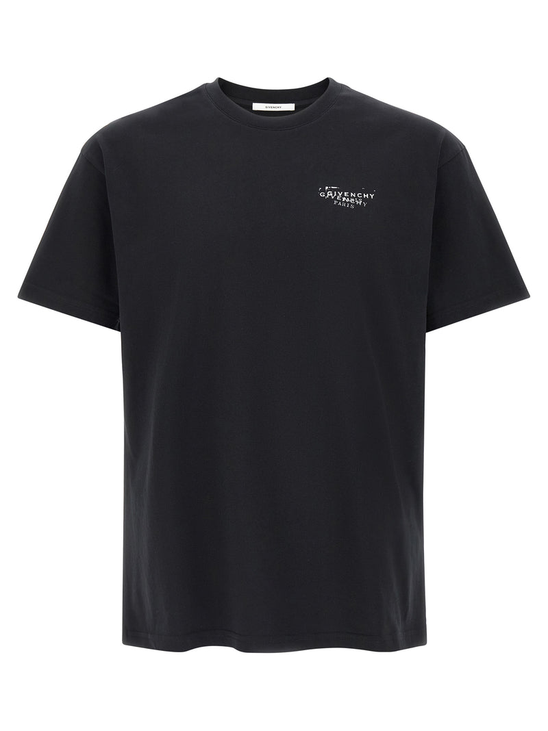 Givenchy Black Cotton T-Shirt with Iconic Stamp Print